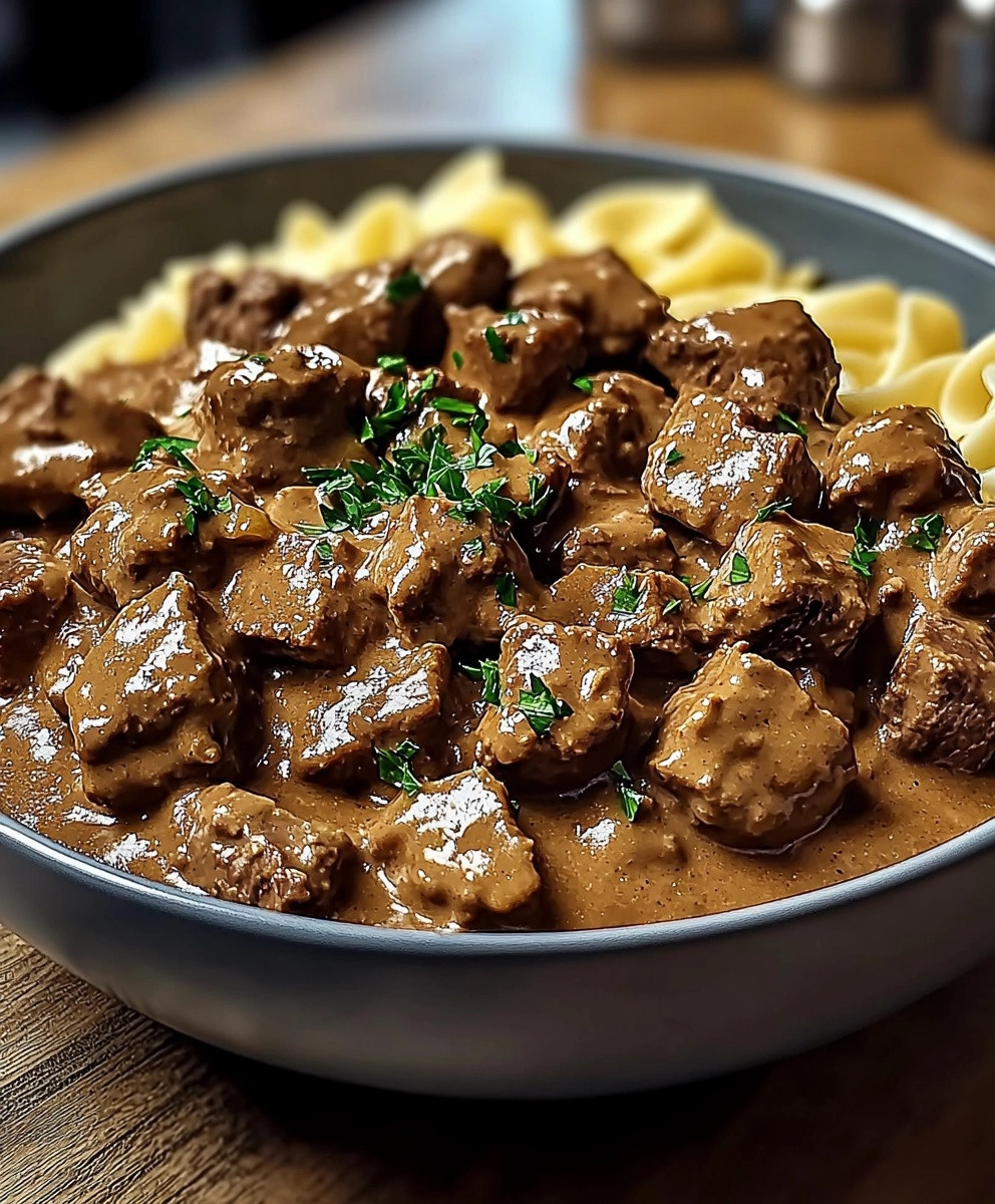 Beef Stroganoff with Egg Noodles
