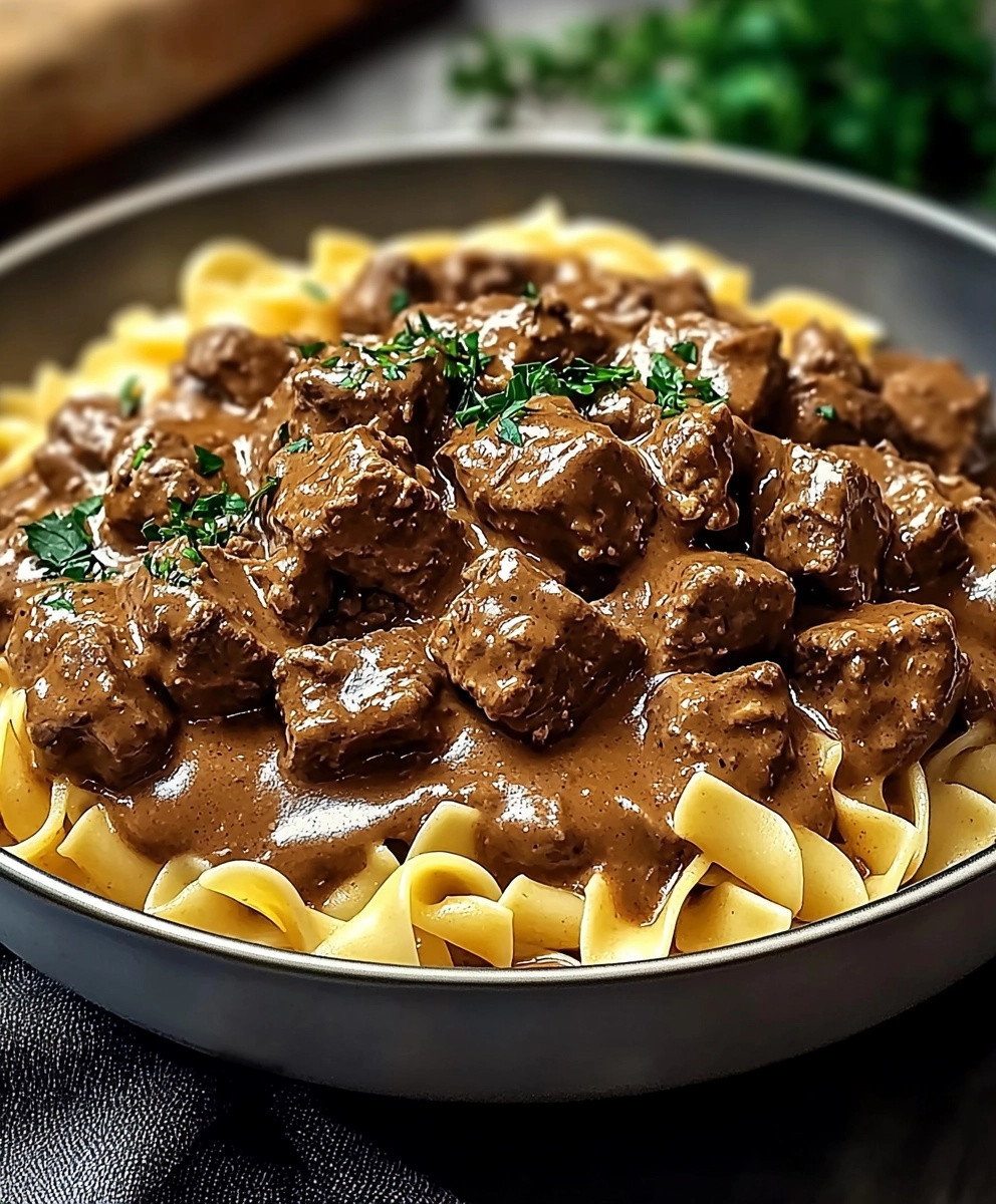 Beef Stroganoff with Egg Noodles