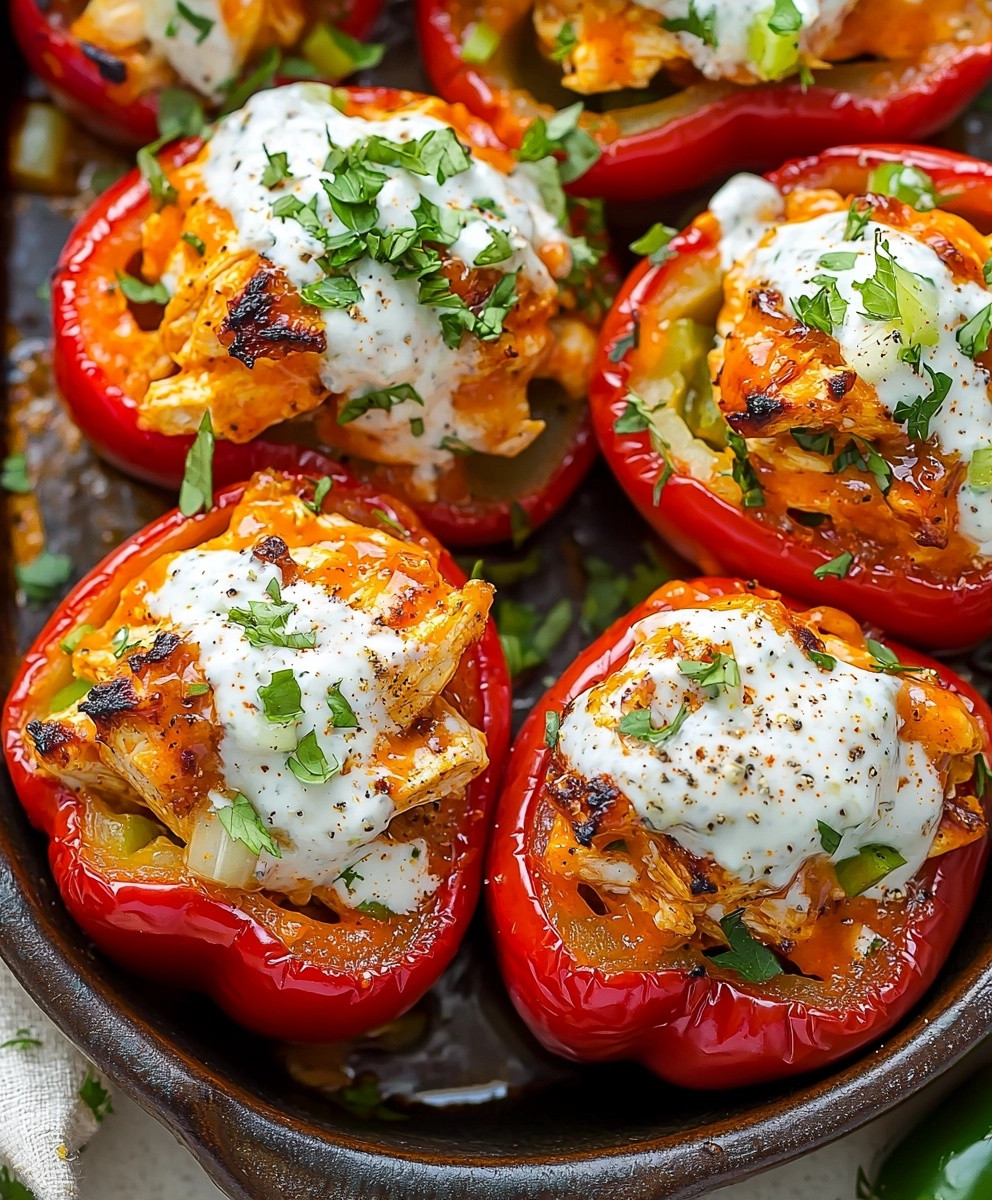 Buffalo Chicken Stuffed Peppers