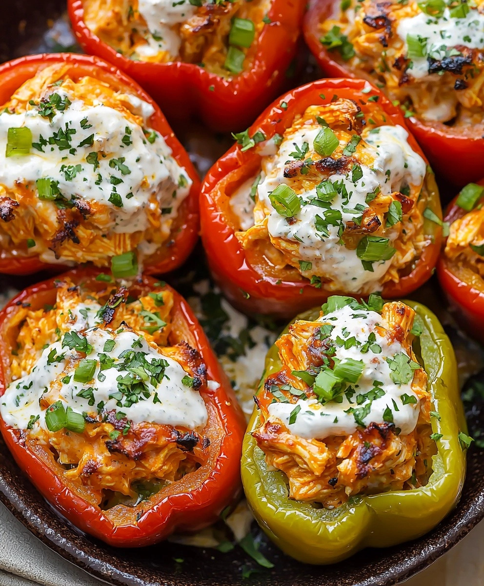 Buffalo Chicken Stuffed Peppers