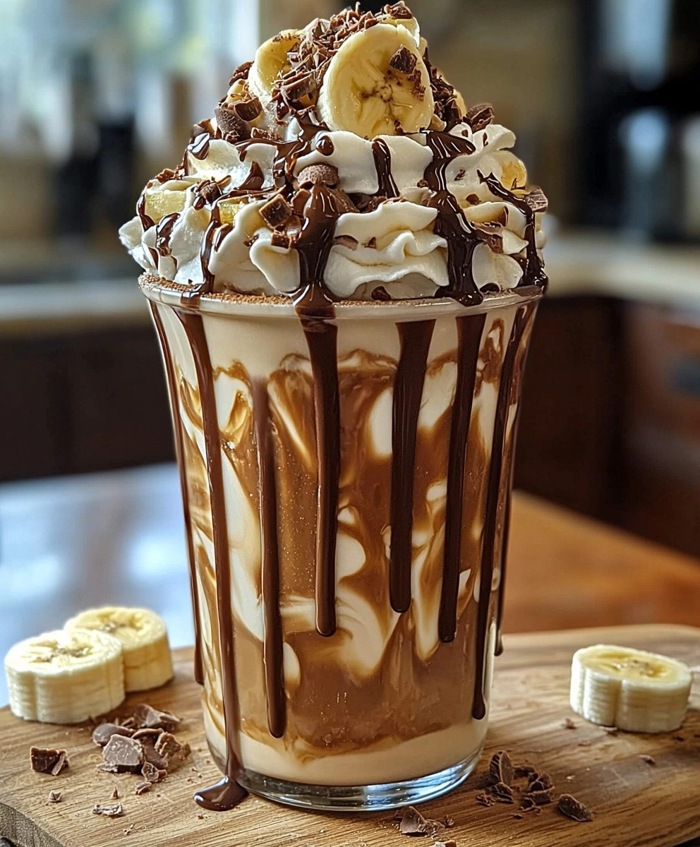 Creamy Banana Caramel Frappuccino