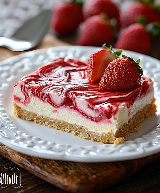 Strawberry Swirl Cheesecake Dessert