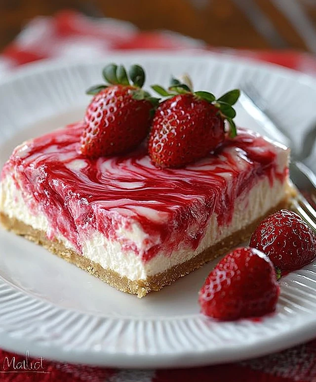 Strawberry Swirl Cheesecake Dessert
