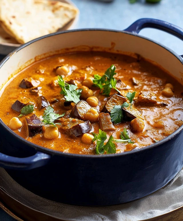 Chickpea eggplant coconut curry
