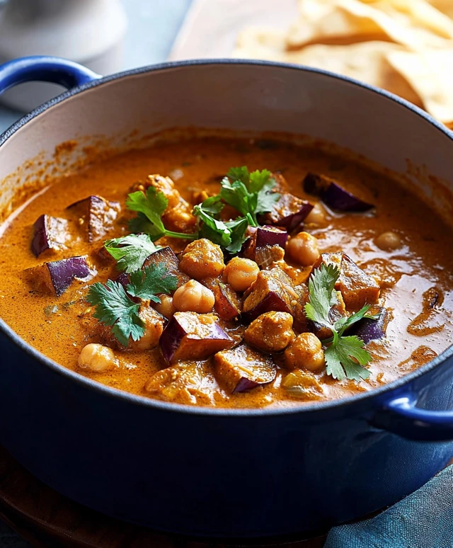 Chickpea eggplant coconut curry