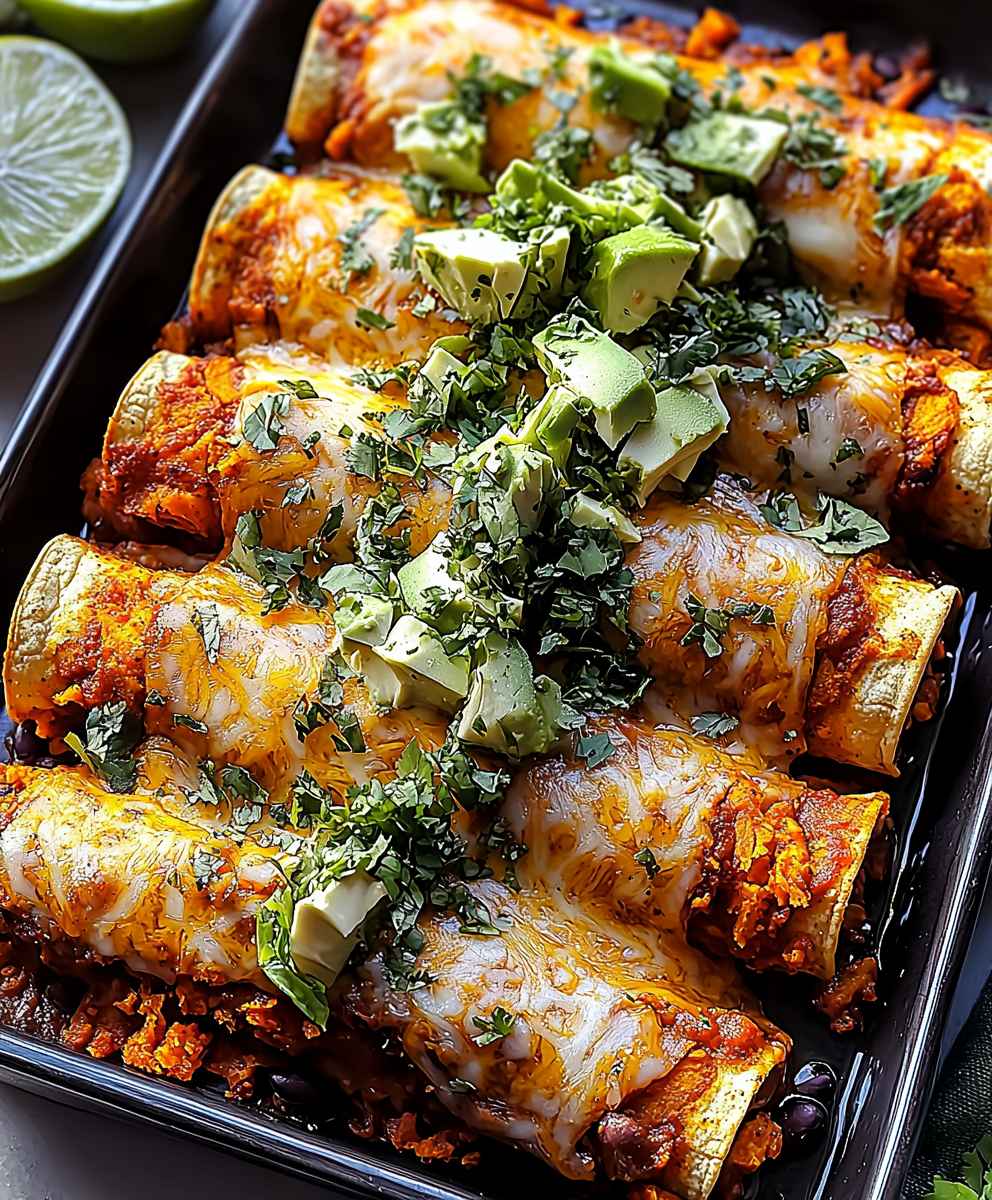 Black Bean Sweet Potato Enchiladas