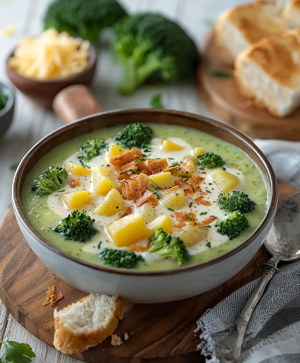 Broccoli potato cheese soup