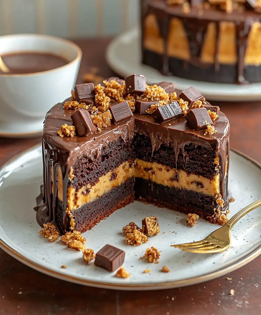 Chocolate Caramel Crunch Cake
