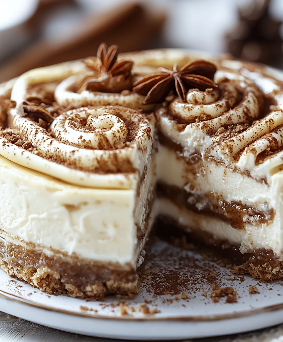 Cinnamon roll cheesecake