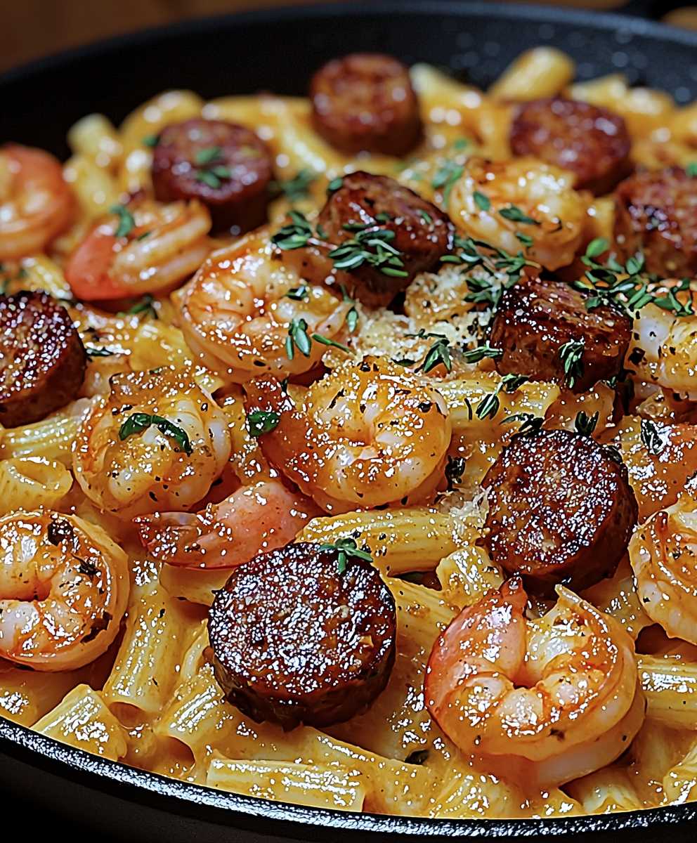 Garlic Butter Shrimp Sausage Pasta