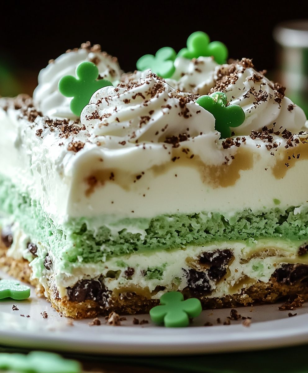 Shamrock shake dessert lasagna