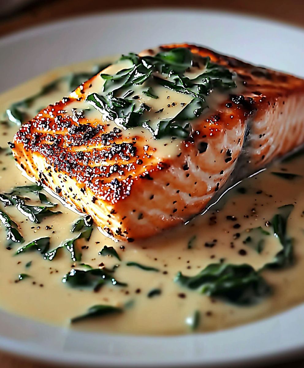 Pan Seared Salmon Florentine