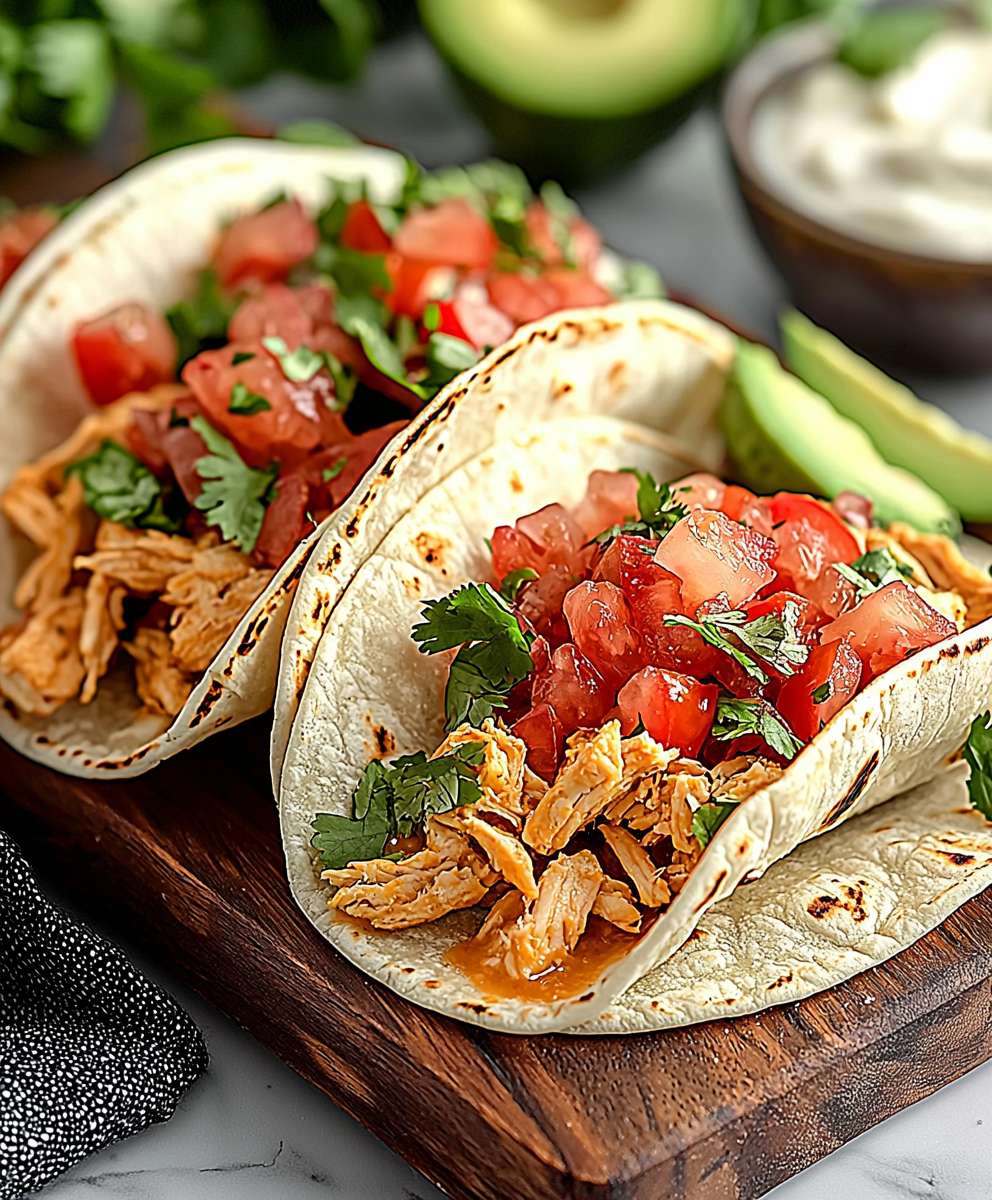 Queso Chicken Tacos