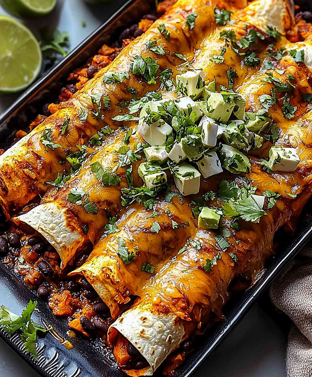 Black Bean Sweet Potato Enchiladas