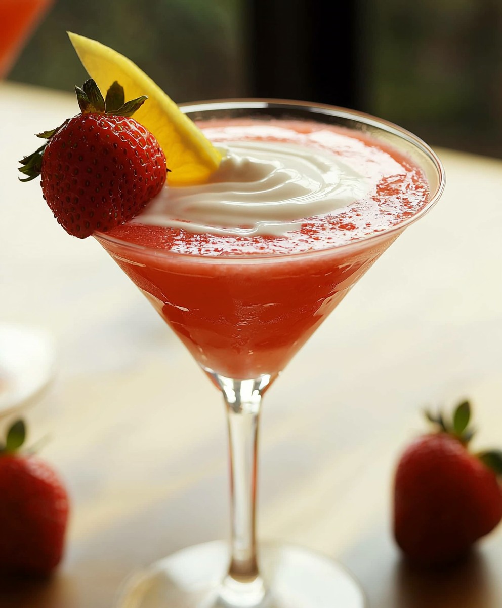 Strawberry creme martini