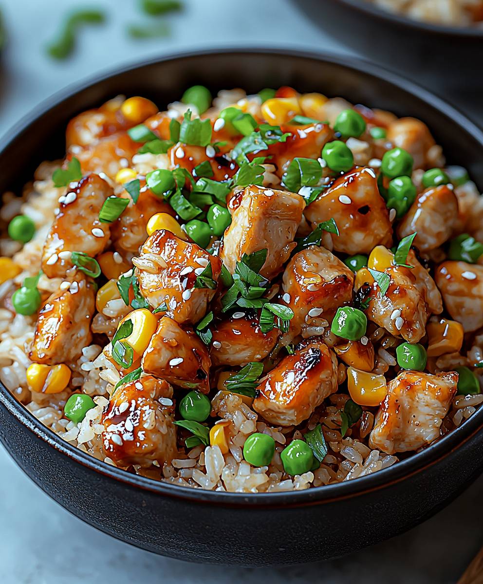 High Protein Garlic Chicken Rice