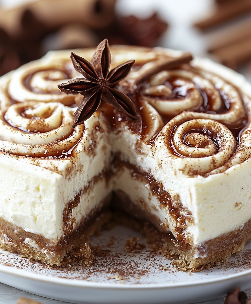 Cinnamon roll cheesecake