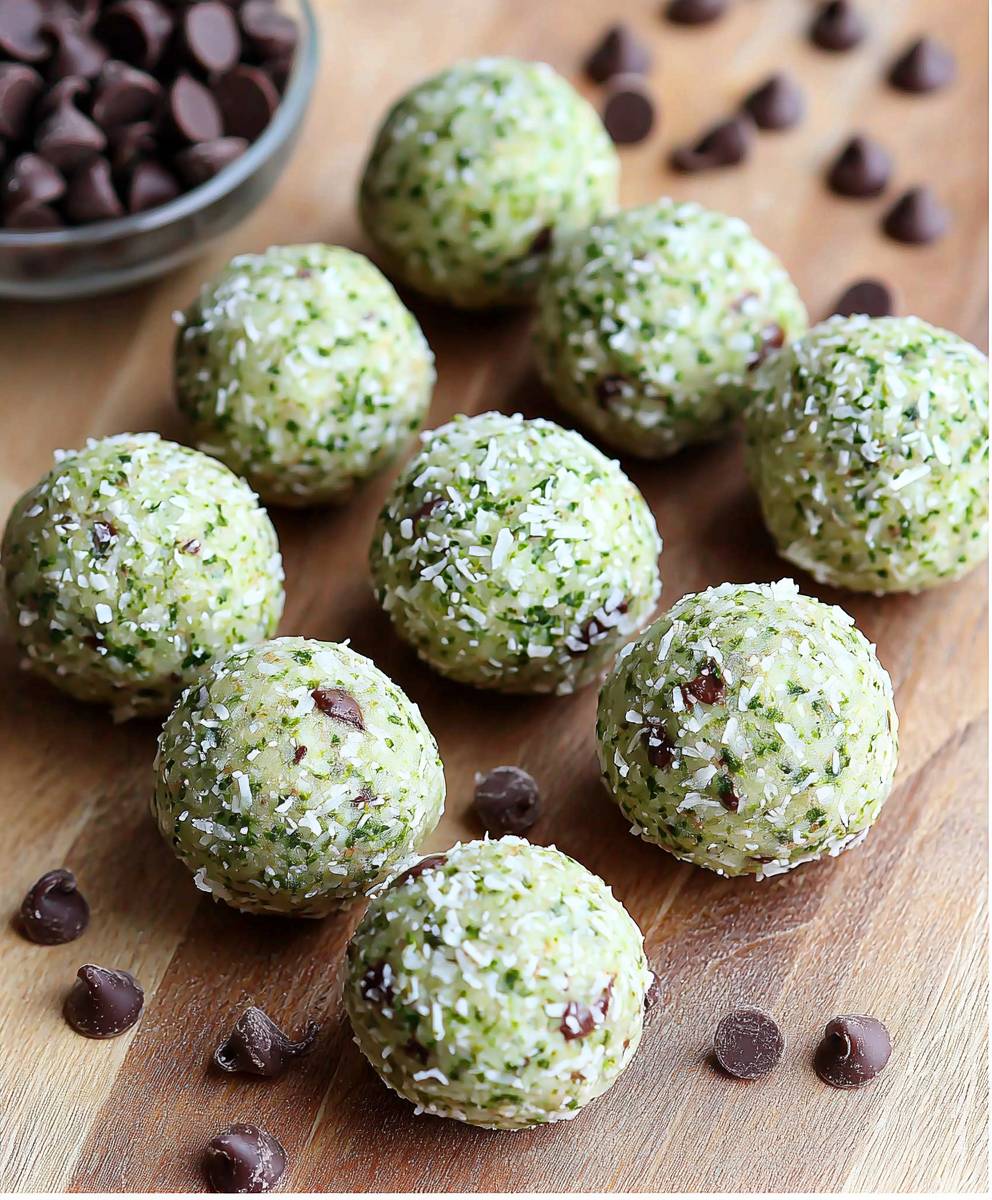 Matcha Chocolate Chip Bliss Balls