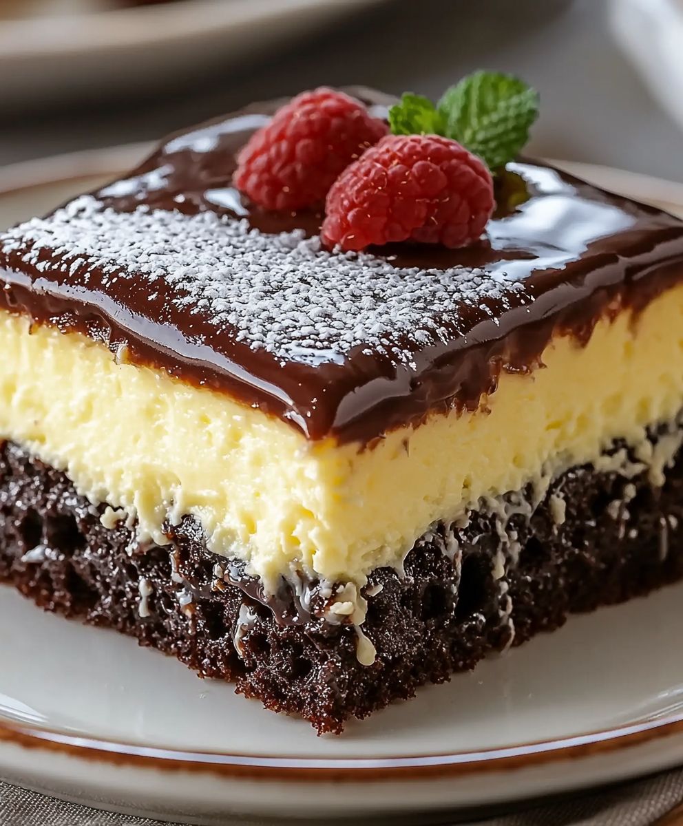 Boston Cream Poke Cake