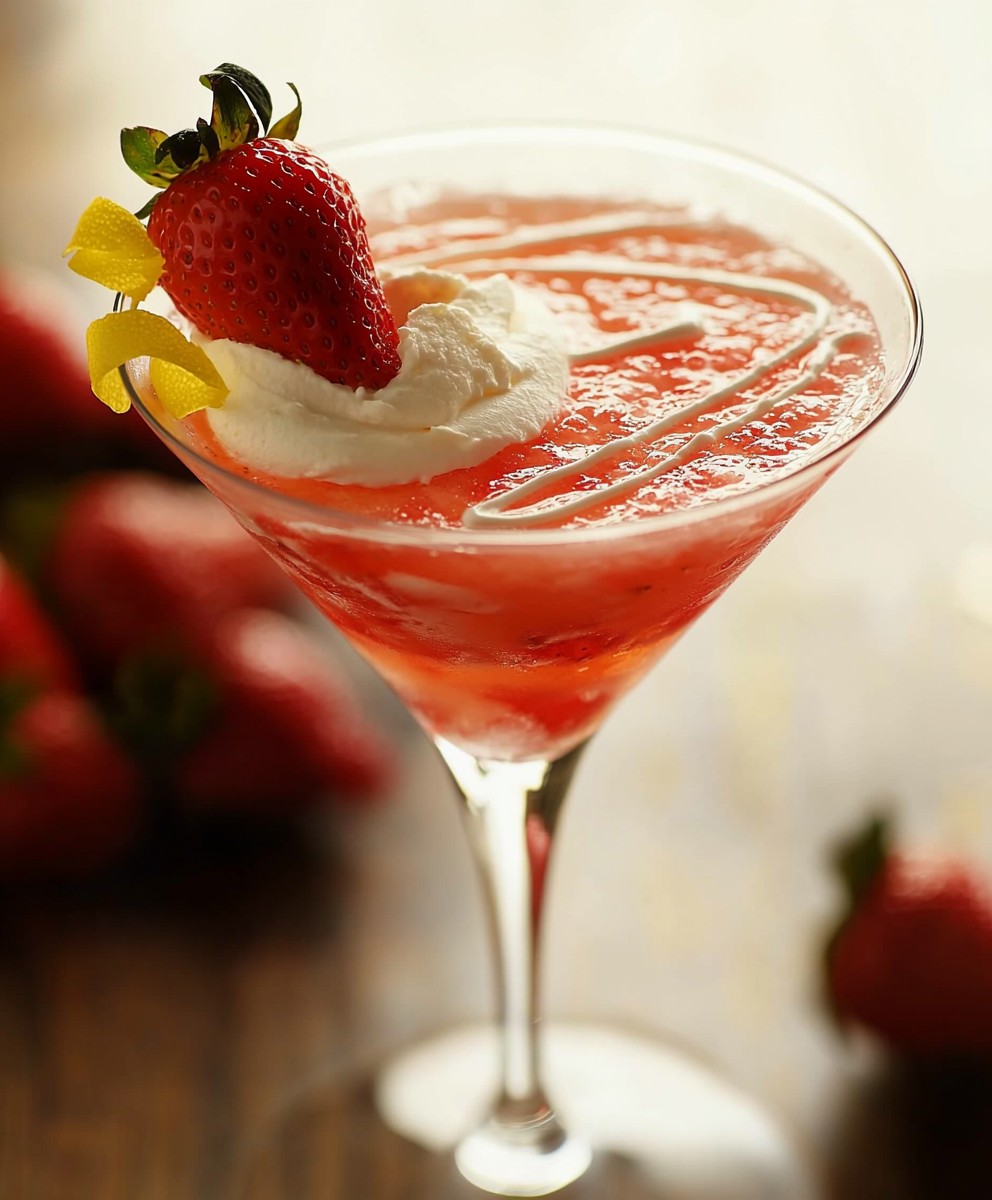 Strawberry creme martini