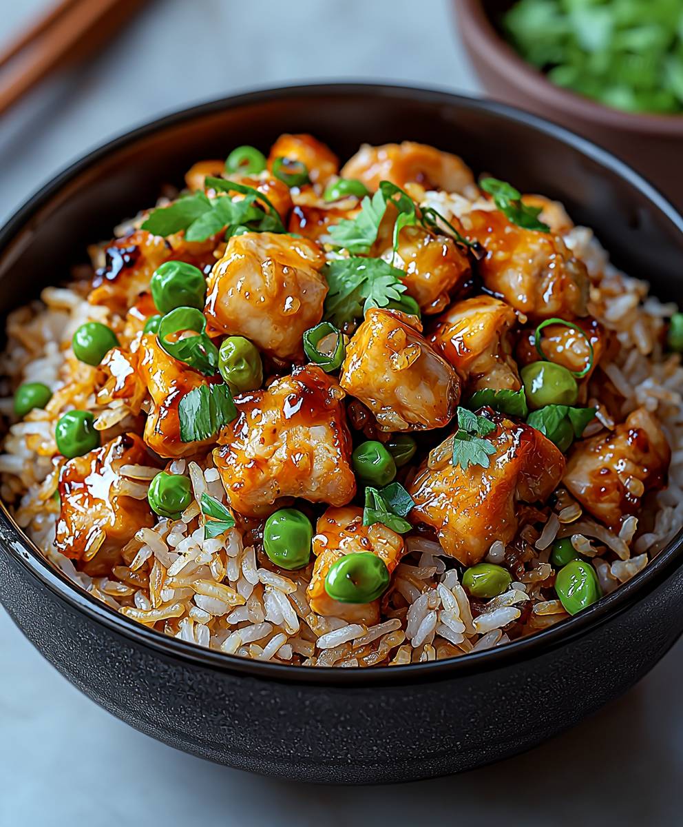 High Protein Garlic Chicken Rice