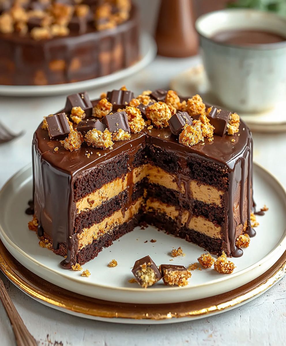 Chocolate Caramel Crunch Cake
