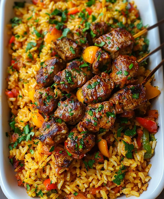 Rainbow Rice with Steak