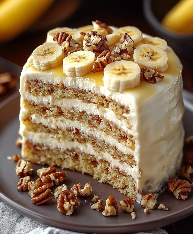 Banana Walnut Cream Cake