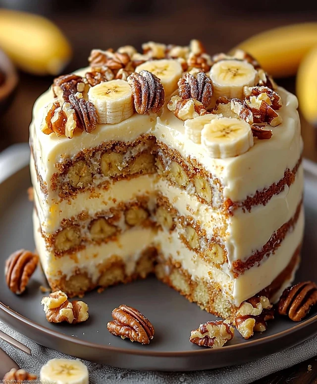 Banana Walnut Cream Cake