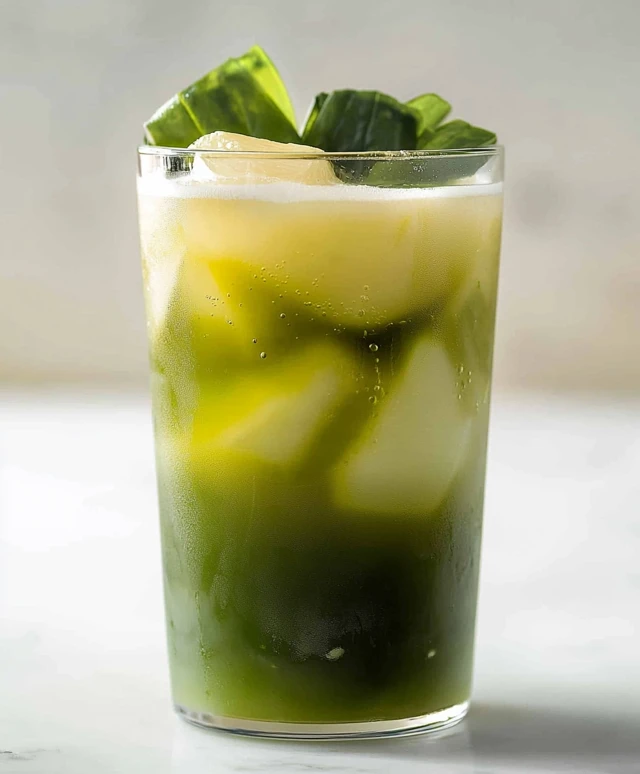 Layered Matcha Lemonade Drink