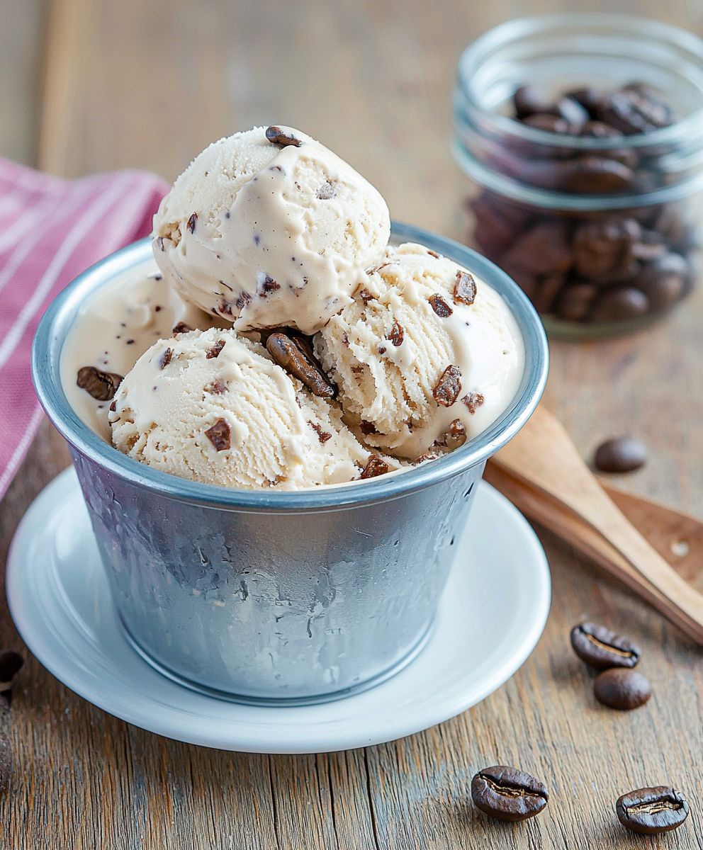 No-churn coffee ice cream