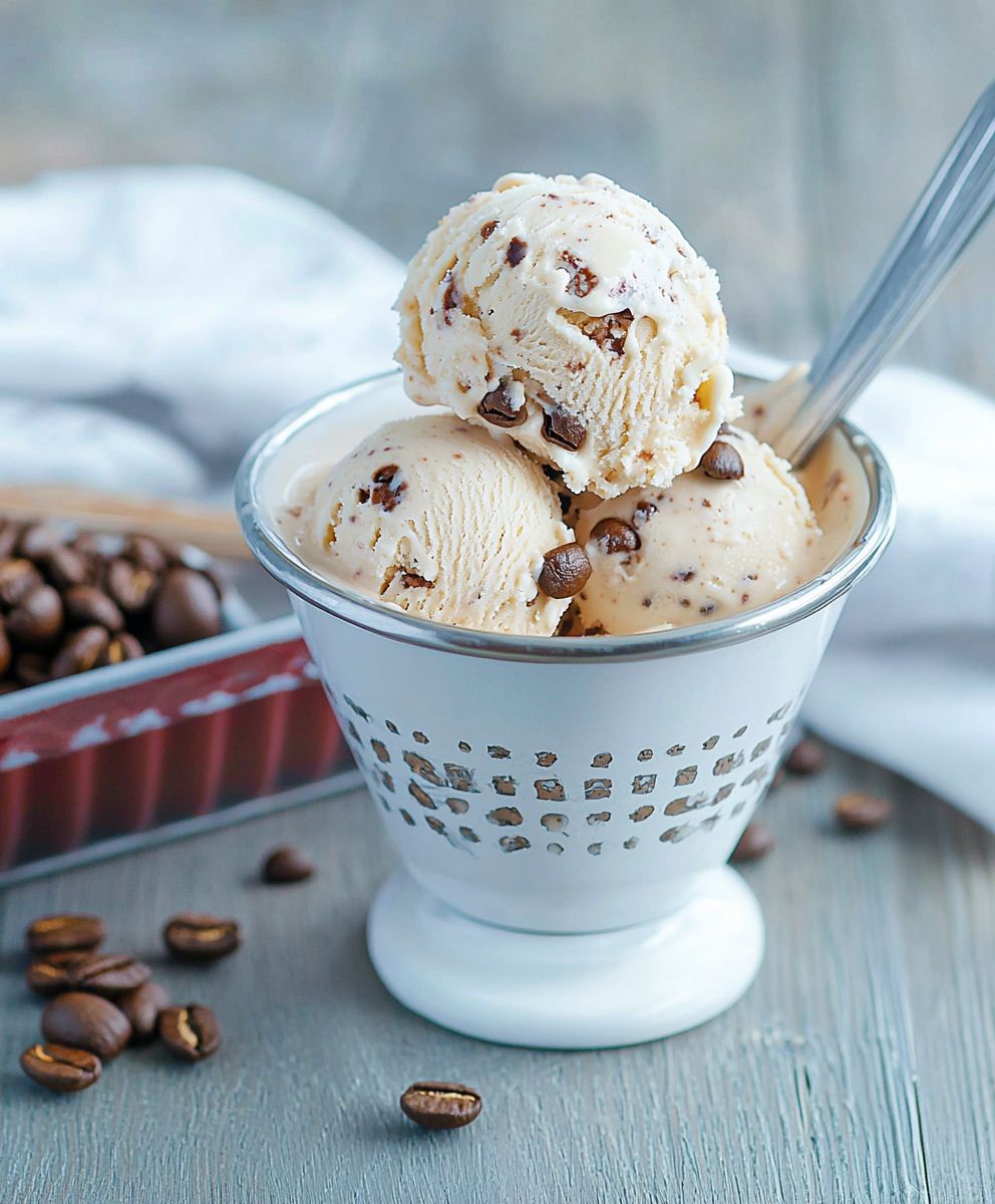 No-churn coffee ice cream