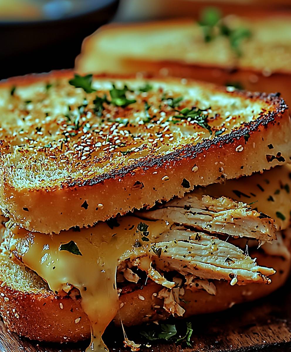 Cheesy Chicken Garlic Bread