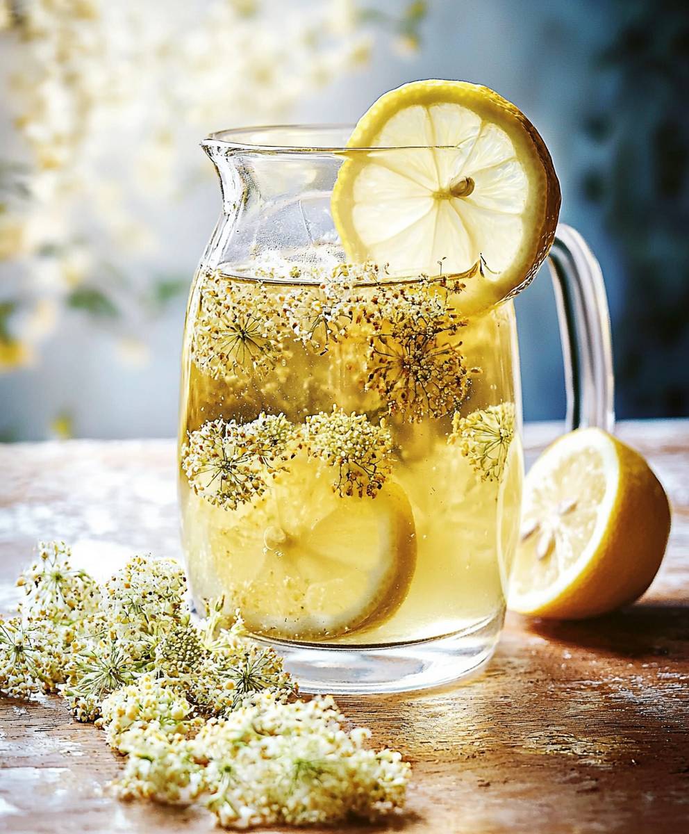 Elderflower syrup lemon