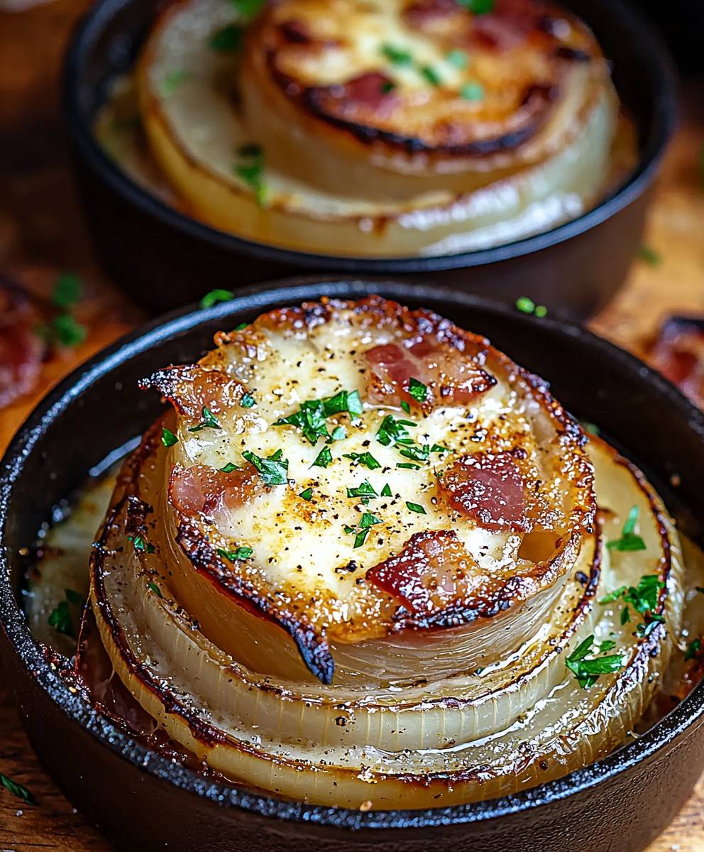 Asiago Bacon Wrapped Roasted Onions