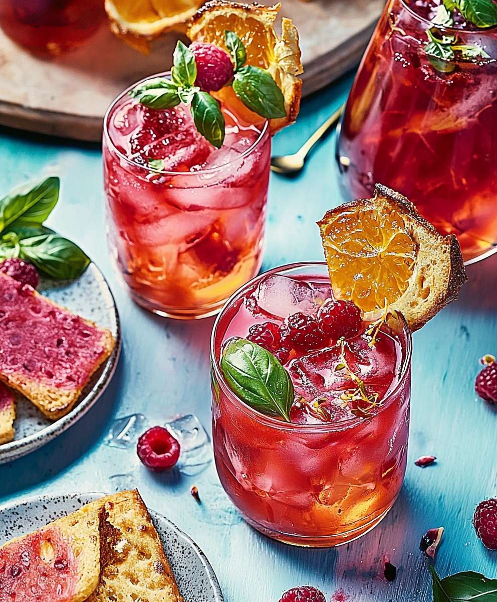 Hibiscus raspberry basil iced tea