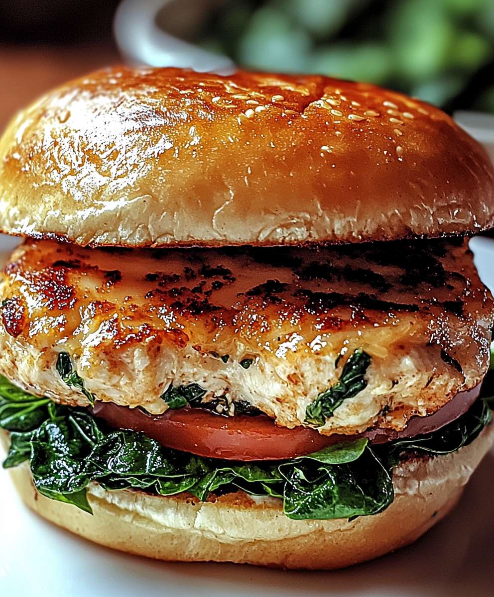 Spinach chicken burgers