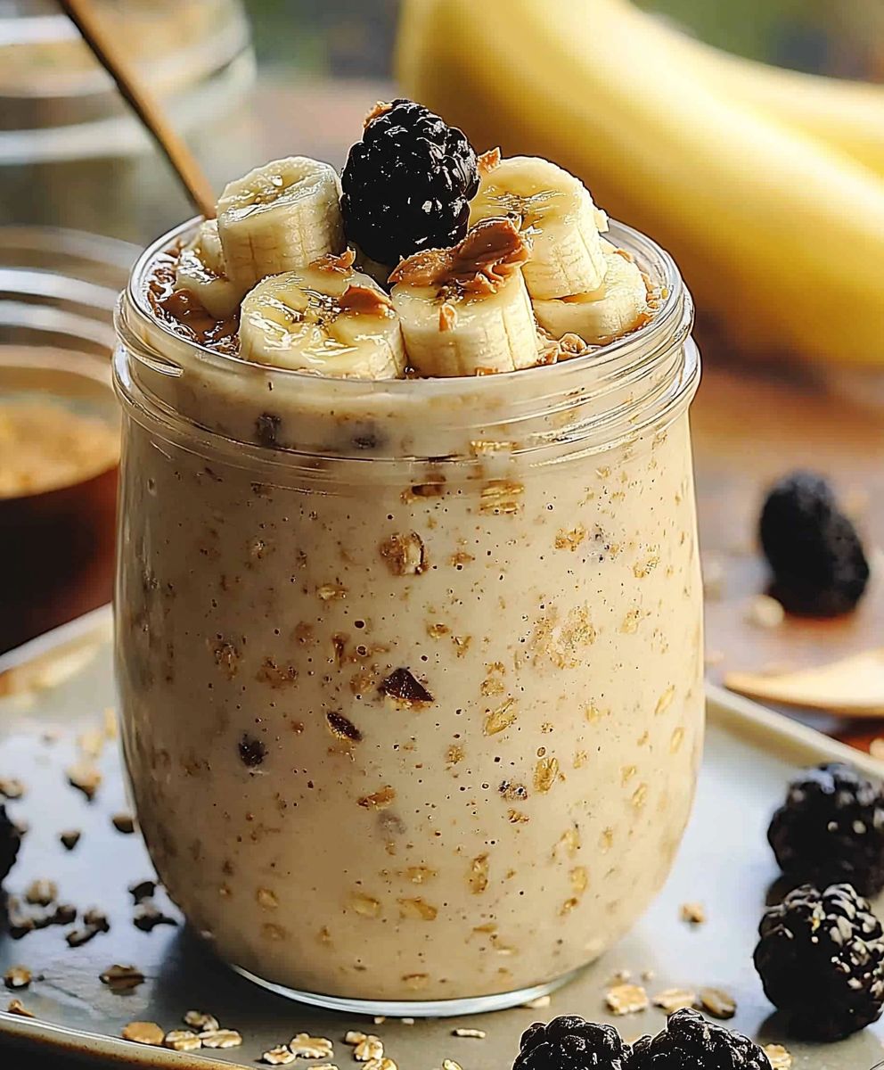 Banana peanut butter oats