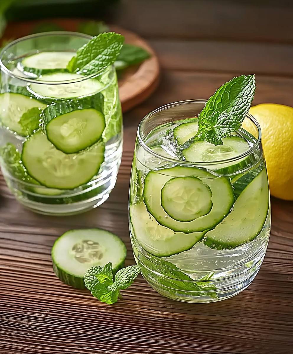 Cucumber lemon mint water