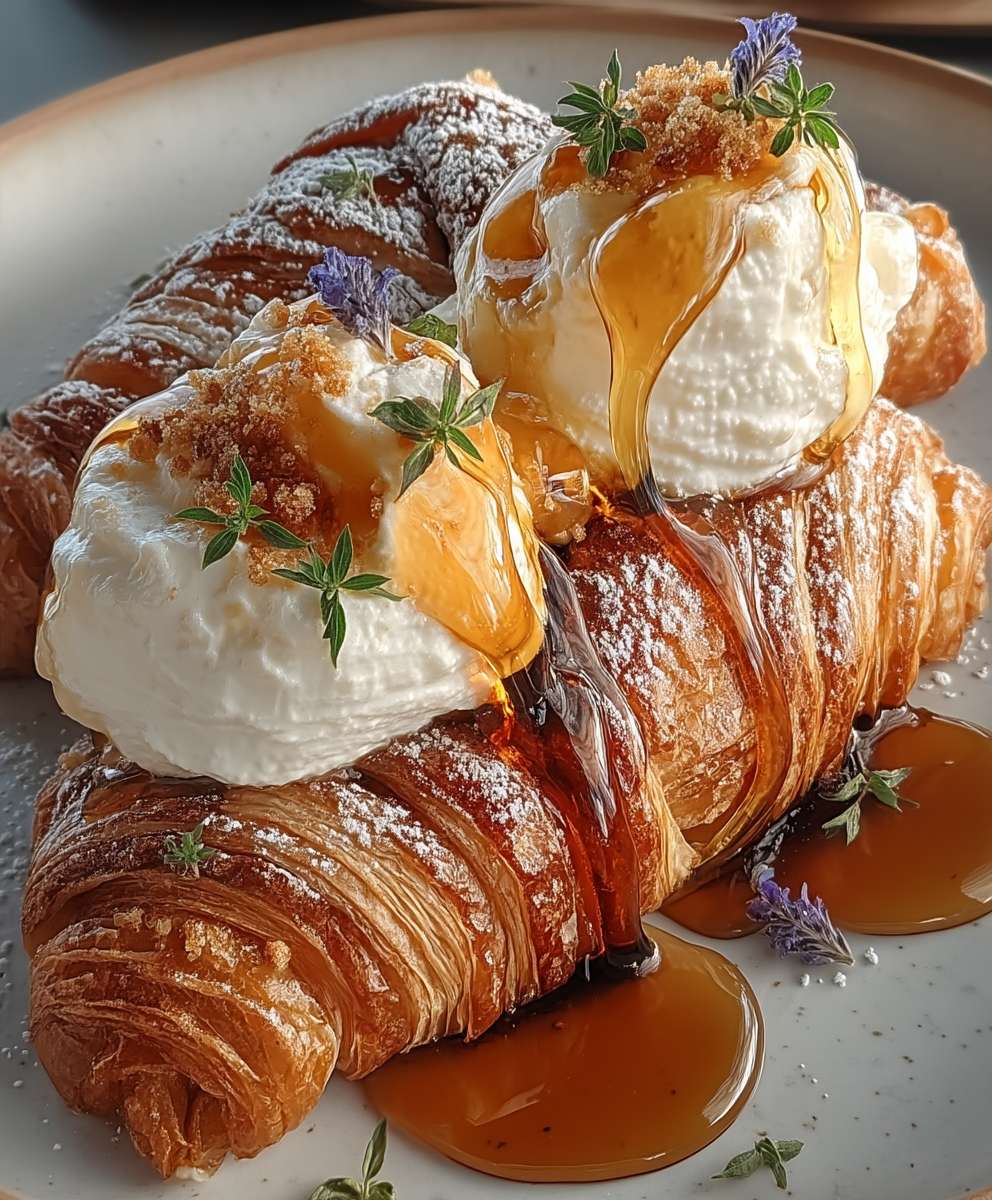 Whipped Ricotta Honey Croissants