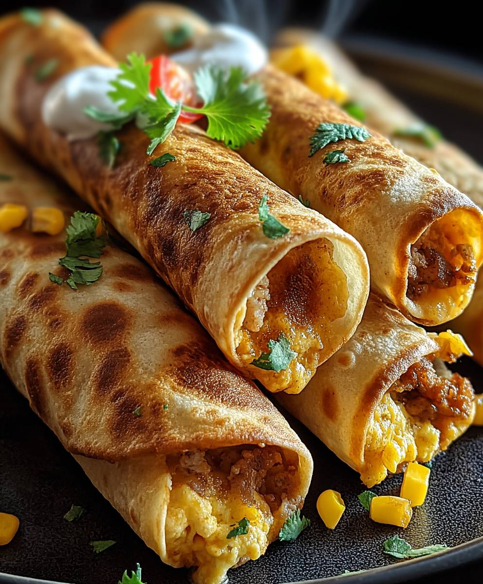 Breakfast Taquitos aus dem Ofen