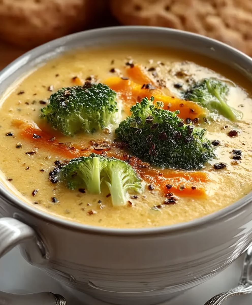 Skinny Broccoli Cheddar Soup
