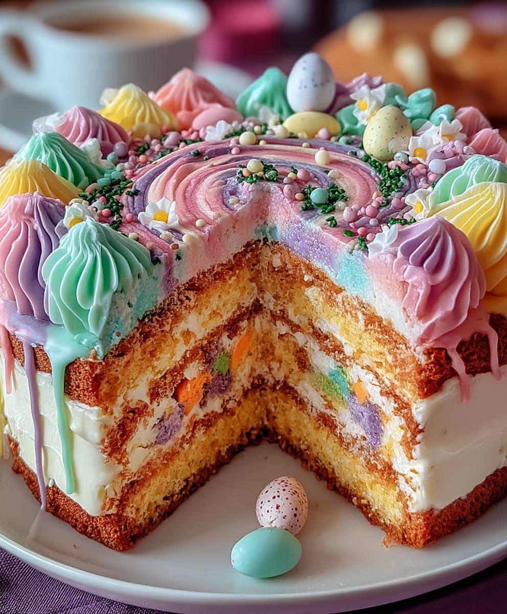Easter swirl cake