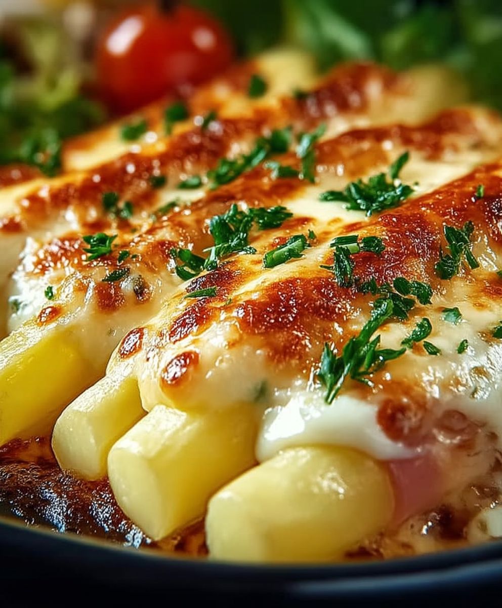 Asparagus potato ham casserole