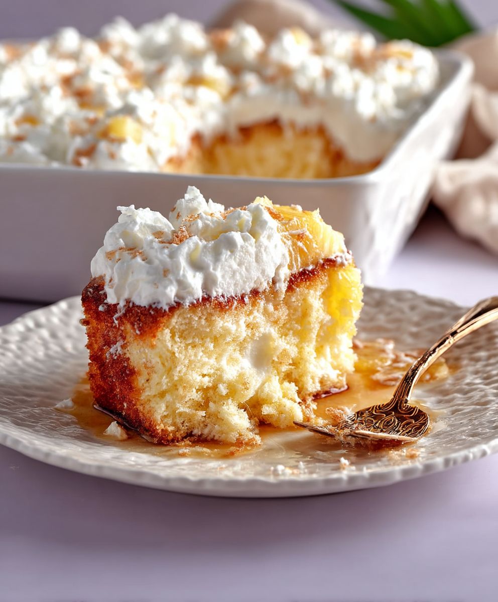 Pineapple angel food cake
