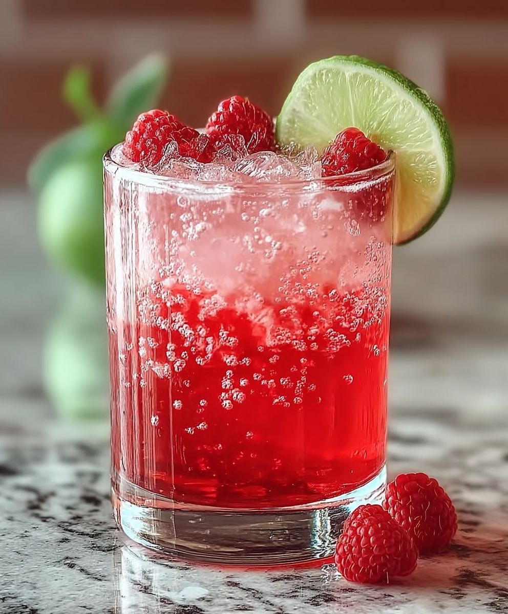 Raspberry Lime Fizz Mocktail
