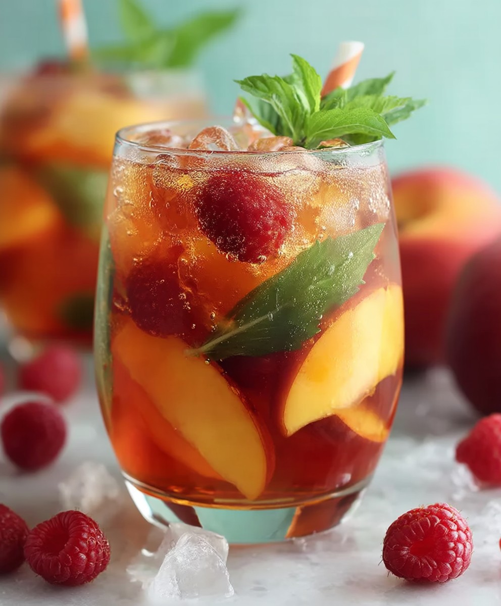 Peach Raspberry Iced Tea
