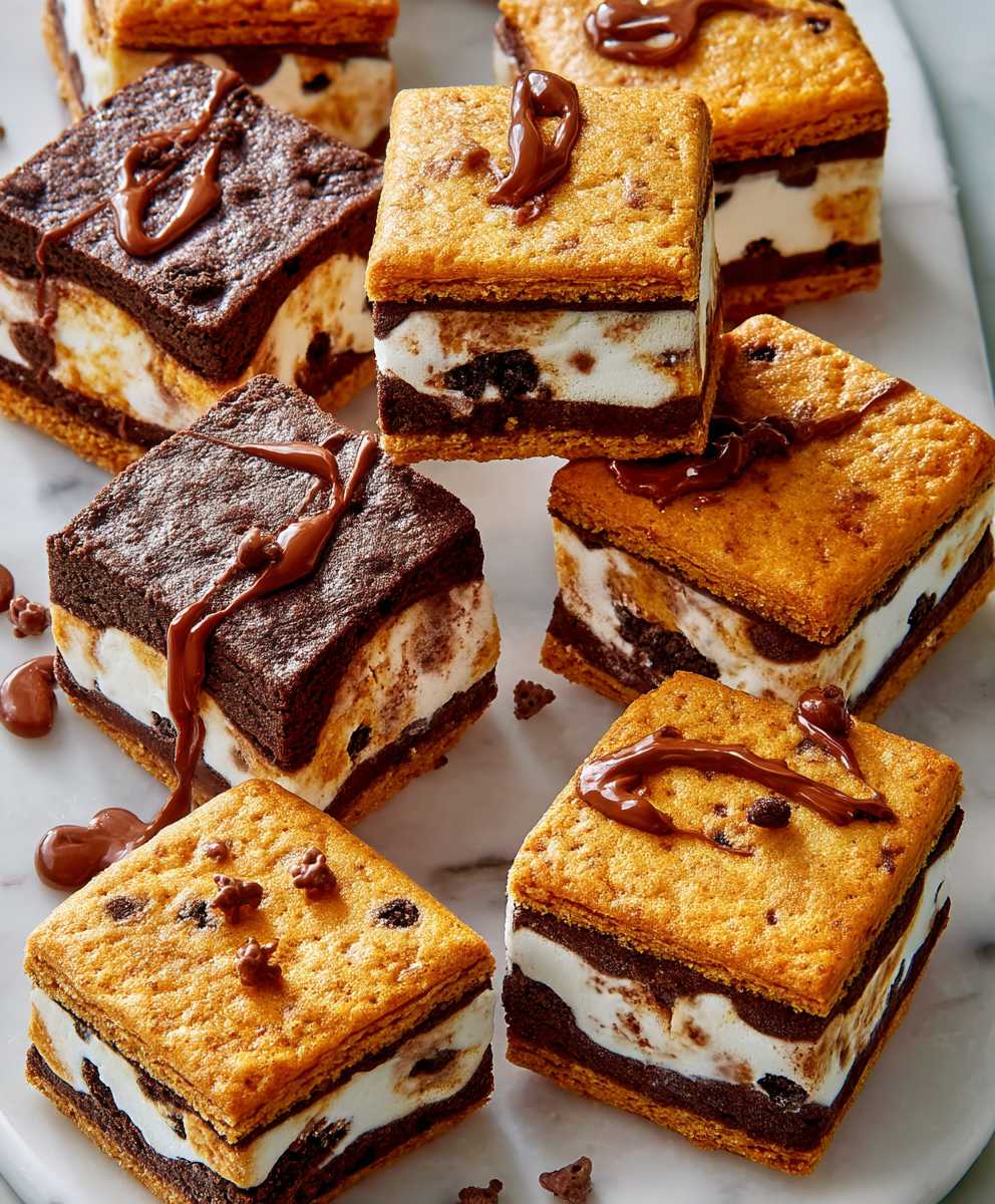 Brookie Ice Cream Sandwiches
