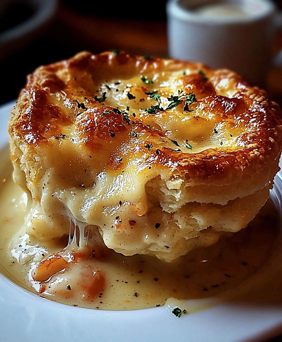 Seafood Pot Pie Cheddar Biscuit