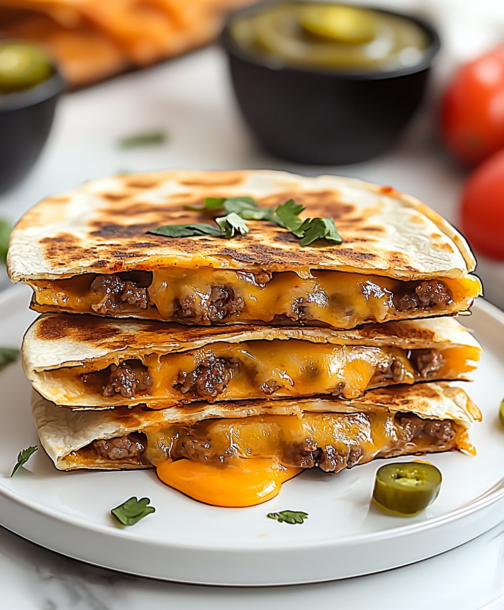 Cheeseburger quesadilla